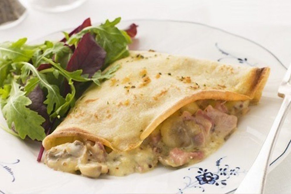 Crepes con hongos mixtos y Queso Azul